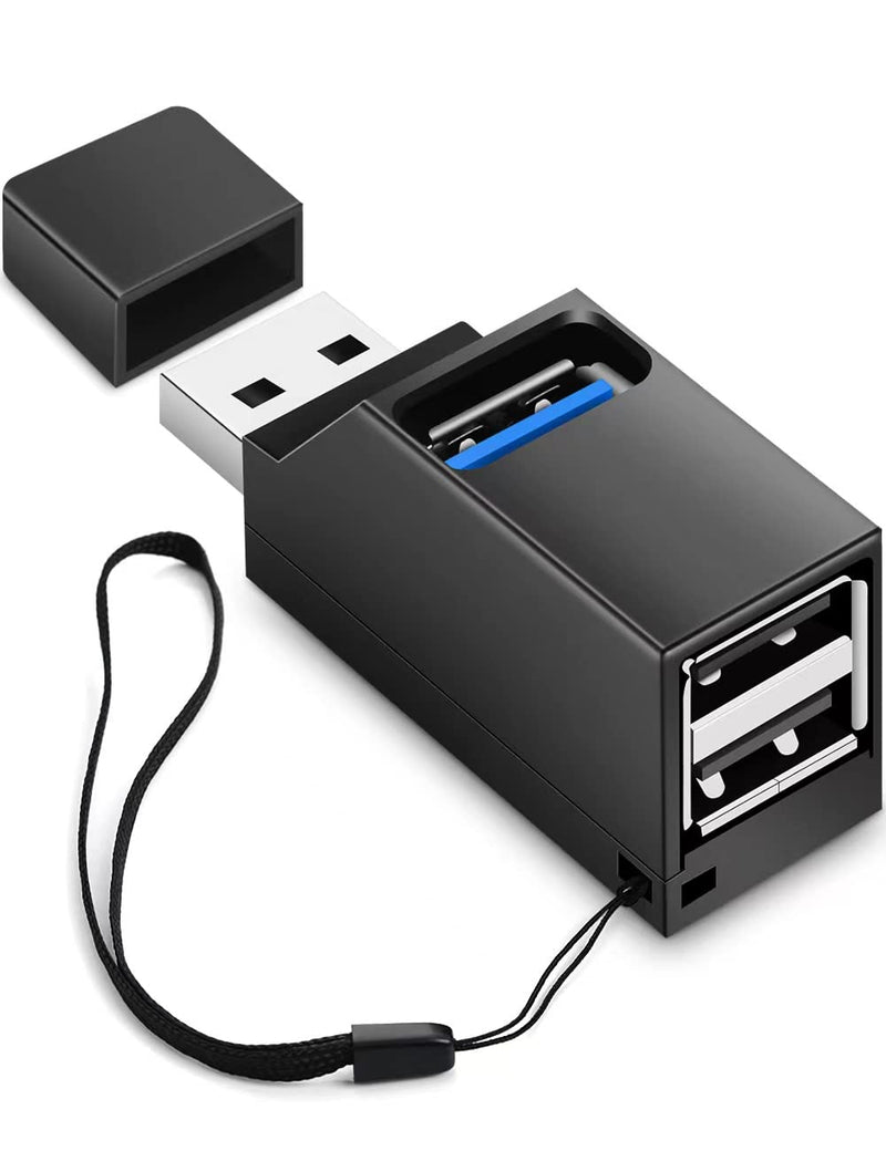 USB Hub 3.0, 3 Port USB Hub USB Splitter for Laptop, USB Expander USB Multiple Adapter for Mouse,Keyborad,Printer,Flash Drive,Xbox and More (Black with 3.0 * 1 Hub, 2.0 * 2 Hub)