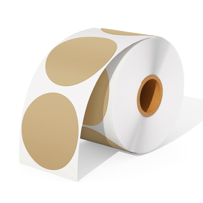 [Australia - AusPower] - MUNBYN 2 Inch Brown Circle Thermal Sticker Labels, Self-Adhesive Round Direct Thermal Labels, Multi-Purpose Roll Sticker Labels for DIY Logo Design, QR Code, Name Tag, Brown 750 Labels/1 Roll 2inch 1 