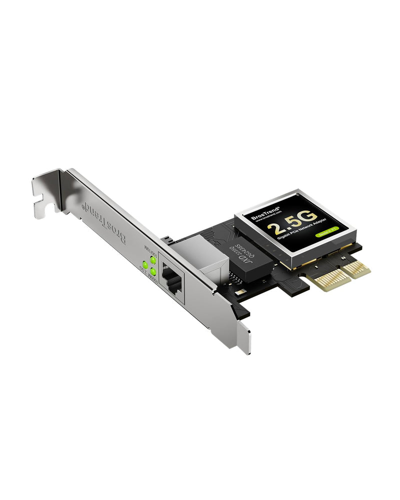 BrosTrend 2.5Gb Network Card, PCIe Network Adapter RJ45 NIC with Extra Low-profile Bracket PCI Express Gigabit Ethernet Card for Windows 11/10/8.1/8/7/XP, Windows Server... Limited Lifetime Protection