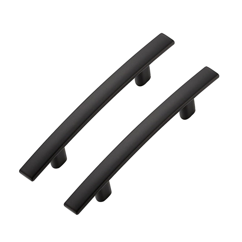 10 Pack Cabinet Handles 3" Hole Center - Curved Cabinet Pulls Black Drawer Pulls for Kitchen Cupboard Solid Hardware for Dresser Drawer Arch Hardware 10