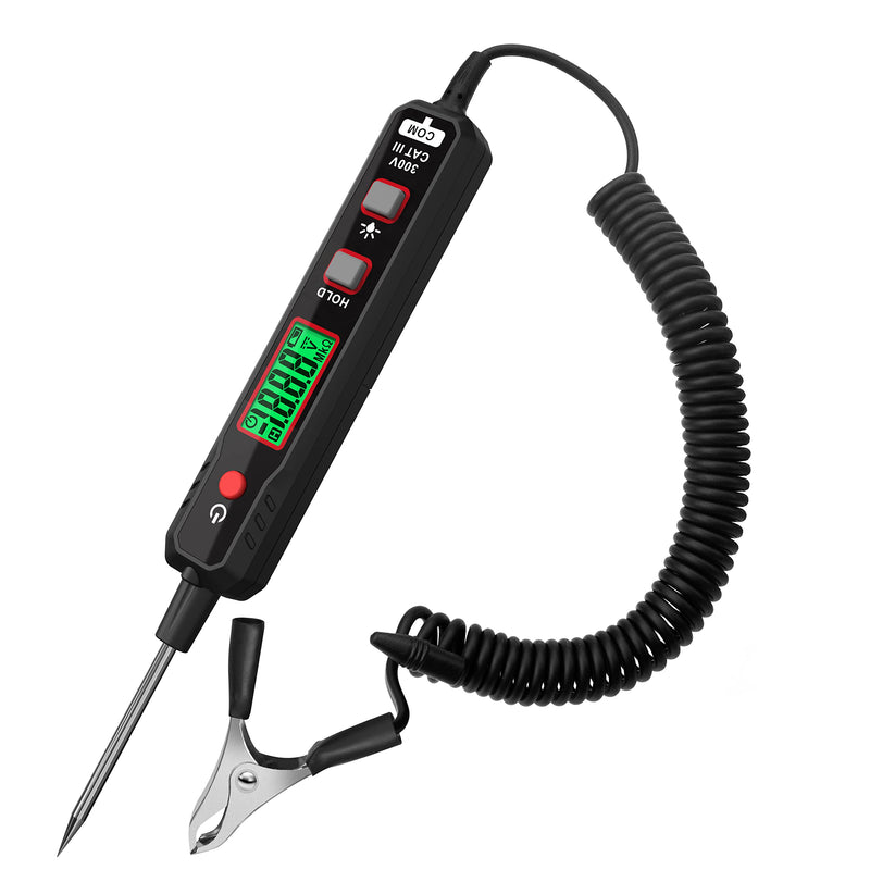 KAIWEETS Smart Car Voltage Tester Pen, 0.8V-100V DC with Backlight, Digital Test Lamp Car with Torch Measures Polarity Continuity for Car Battery