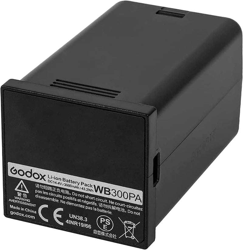 GODOX Replacement Battery WB300P WB300PA AD300 Pro AD300Pro, Lithium Battery with DC 14.4V/2600mAh & 320 Times Full-Power Flashes WB300PA