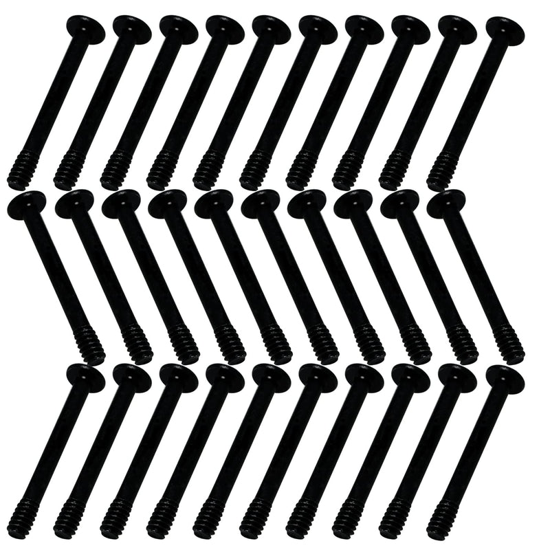 30pcs Computer Case Fan Screws - 3cm Black Vibration Reducing Mount Screws for PC Cooling Fan