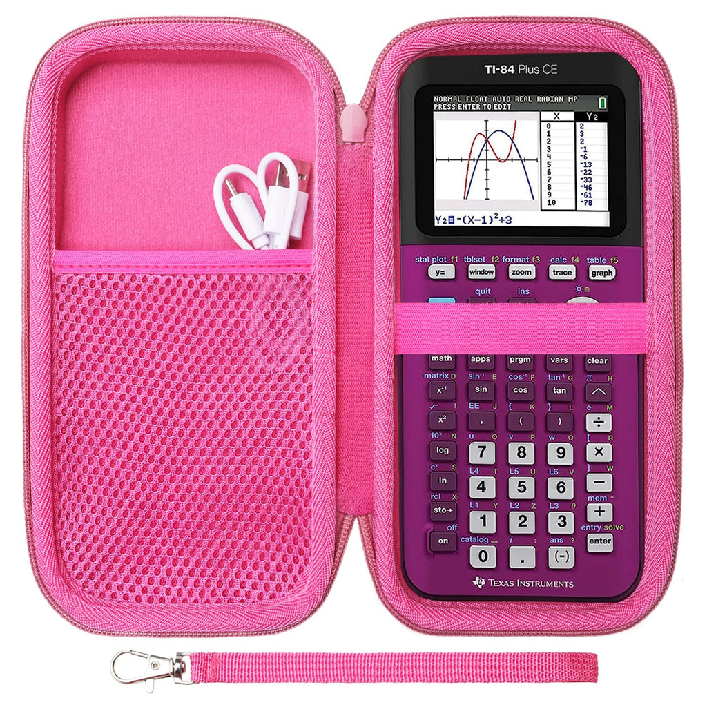 LTGEM EVA Hard Case Compatible with Texas Instruments TI-84 Plus CE/TI-84 Plus/TI-Nspire CX II CAS/TI-Nspire CX II/TI-83 Plus/TI-89 Titanium/TI-85 / TI-91 Color Graphing Calculator, Magenta 8.9*4.5*2.2 1.Enamel red