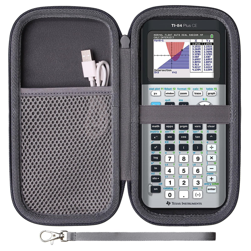 LTGEM EVA Hard Case Compatible with Texas Instruments TI-84 Plus CE/TI-84 Plus/TI-Nspire CX II CAS/TI-Nspire CX II/TI-83 Plus/TI-89 Titanium/TI-85 / TI-98 Color Graphing Calculator, Dark Grey 8.9*4.5*2.2 1.Dark Grey