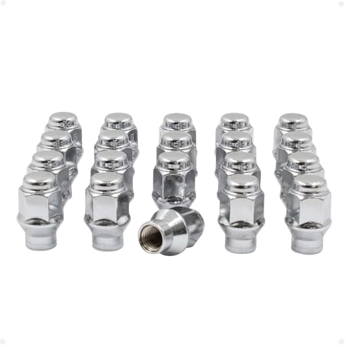 Wheel Accessories Parts 20 Pcs M12x1.25 12x1.25 Thread ET Bulge Acorn (Extra Thread) 1.42" Long Lug Nuts Chrome 3/4" 19mm Hex Fits Most Subaru Nissan Pass Cars ET Hex