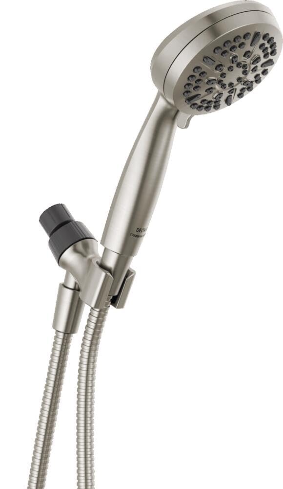 Delta Faucet 5-Setting Handheld Shower Head, Brushed Nickel Shower Head with Hose, Showerheads & Handheld Showers, Handheld Shower Heads, Detachable Shower Head 1.75 GPM, Brushed Nickel 75511SN Stainless