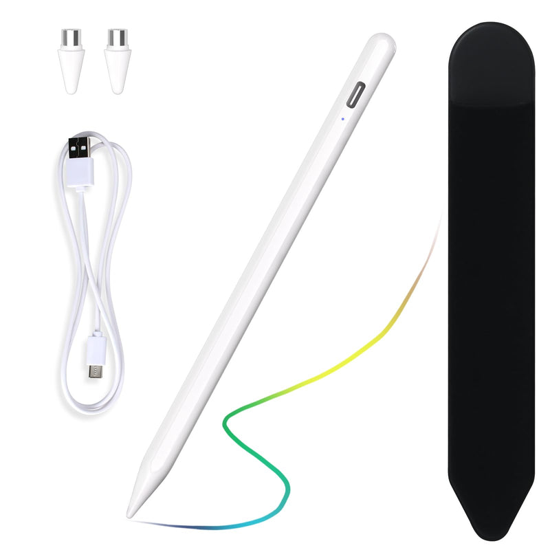 Stylus Pen for iOS&Android Touch Screens, Active Pencil for Samsung, Smart Digital Stylus Pens for Lenovo/Vivo/Mi/HUAWEI and Other Tablets, iPhone/Samsung/Google Pixel Smart Phones for Drawing&Writing White