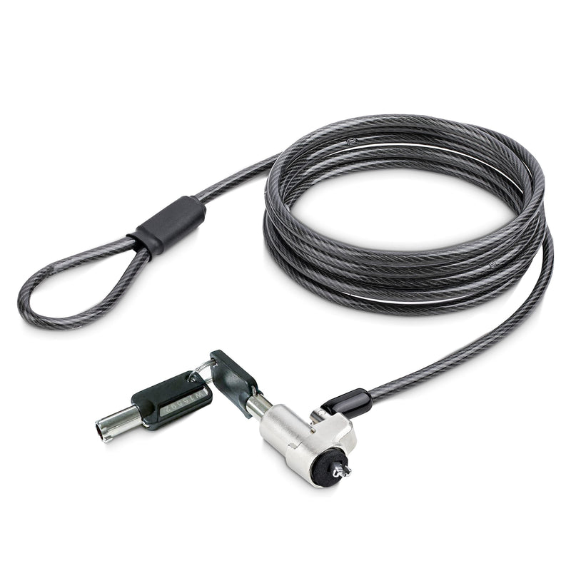 StarTech.com Laptop Cable Lock Compatible with Noble Wedge; 6.6ft (2m), Anti-Theft Keyed Lock, Security Cable for Dell XPS/Latitude/2-in-1 Notebooks, Steel Cable Lock for Laptop, TAA Nobel Wedge Unique Keyed