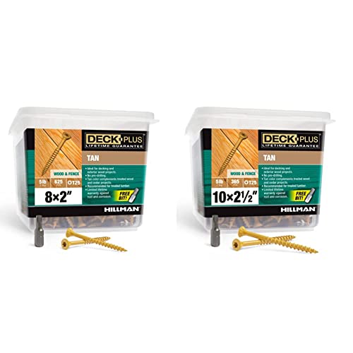 Deck Plus Wood Screws #8 x 2 and #10 x 2.5, Tan, 10lb Box