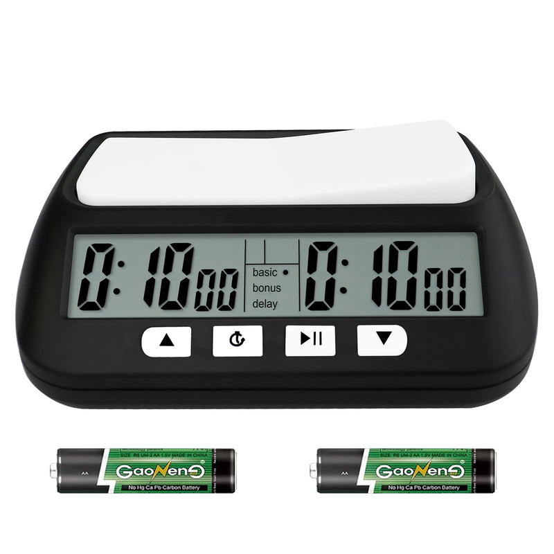 Digital Chess Clock Timer,QINFIEY Chess Timer for Board Games,Professional with Bonus Delay Count Down Up Function,Batteries Included