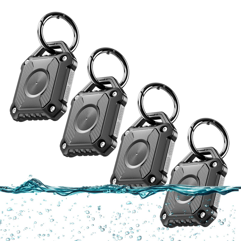 Airtag Holder 4 Pack,IP68 Waterproof Airtag Case,Hard TPU Airtag Keychain, 360° Full Protection AirTag Key chain with Key Chain Compatible Apple Air tag Black 4 Pack