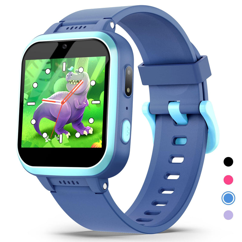 Kids Smart Watch with Puzzle Games HD Touch Screen Camera Video Music Player Pedometer Alarm Clock Flashlight Fashion Kids Smartwatch Gift for 6-13 Year Old Boys Girls Toys Blue