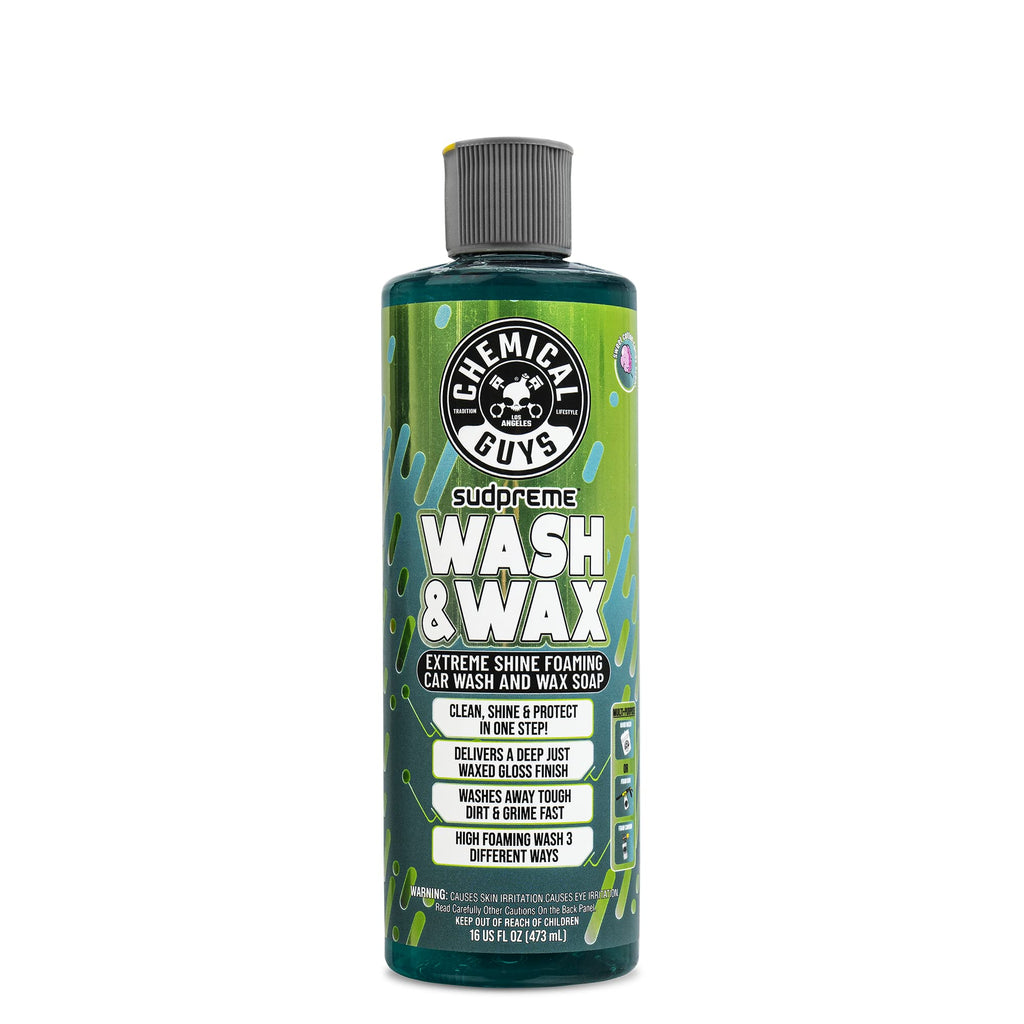 Chemical Guys CWS10216 Sudpreme Wash & Wax Extreme Shine Foaming Car Wash Soap (Safe for Cars, Trucks, SUVs, Motorcycles, RVs & More) 16 fl oz 16 Fl Oz Pack of 1