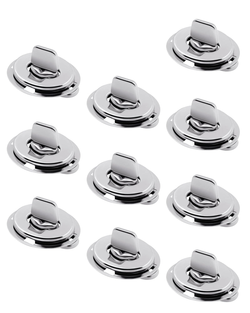 Twist Lock Common Sense Fastener, Marine Grade Plated Brass Turn Buttons for Boats, Sailboats, RVs, Dinghies and Caravans, Brass Main Body and Spring Zinc, Standard Base Fixing(10 PC)
