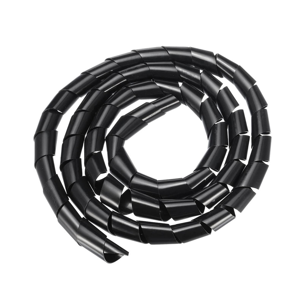 Rebower Spiral Tube Wrap Management Pipe Flexible Cord PE Polyethylene [for Office, Computer, TV ] - 1.5M/ 26.0mm/ Black