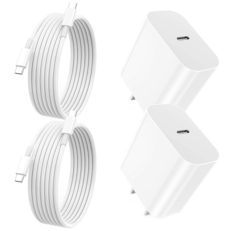 iPad Charger,20W Apple USB C Fast Charger,2Pack 6Ft Type C Fast Wall Charger Block for iPad Pro 12.9/11 inch 2022/2021/2020/2018, iPad Air 5th/4th, iPad 10th Generation/Mini 6 (White) White
