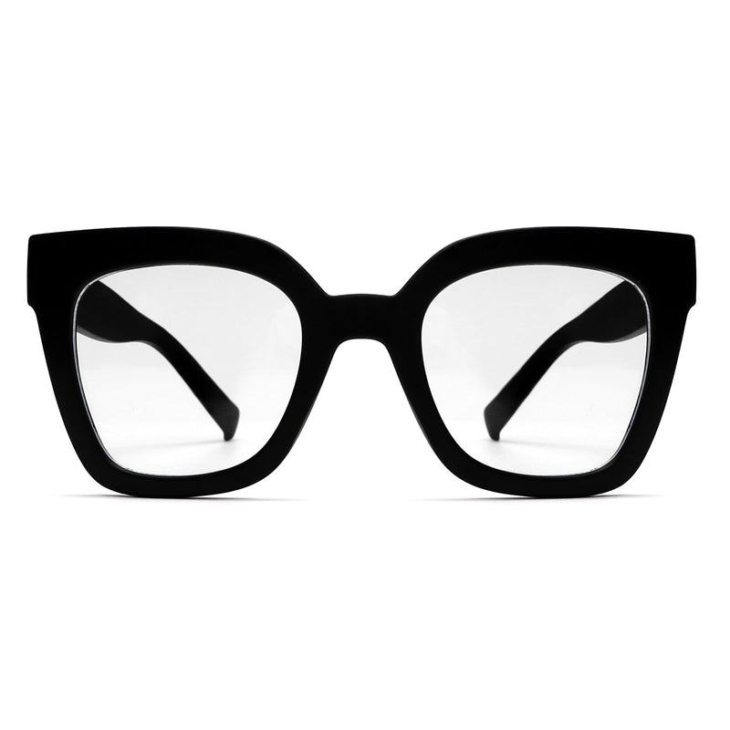 GUVIVI Oversized Anti Blue Light Blocking Glasses for Women Fake Fashion Square Eyeglasses Computer Glasses Eyewear Black