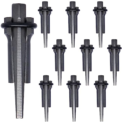 10 Sets Rock Splitter, 3/4 inch Diameter with 2 inch Depth Drill Hole Fitted Stone Splitting Tools, Spring Steel Wedge and Feather Shims Hand Tools for Masonry, Concrete Marble Granite Cutting