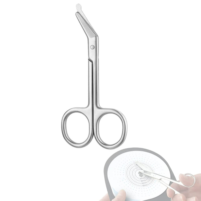Ostomy Bag Scissors - Ostomy Pouch Scissors with Blunt Round Tip for Colostomy Care, Stainless Steel, 4.4" Long, 1 Piece