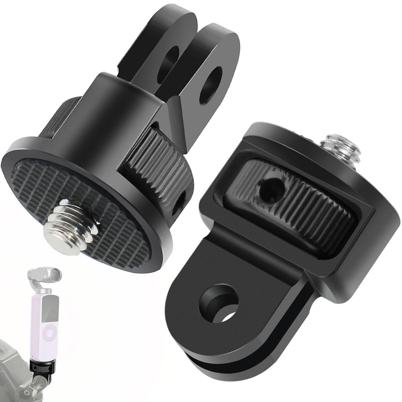 Tripod Mount Adapter,Aluminum Mount Adapter,2pcs ¼-20 Conversion Adapter for Tripod Adapter Mount,Suitable for GoPro Hero/ Insta360 X3/ Sjcam/Action Camera and Other Standard 1/4 inch Accessories