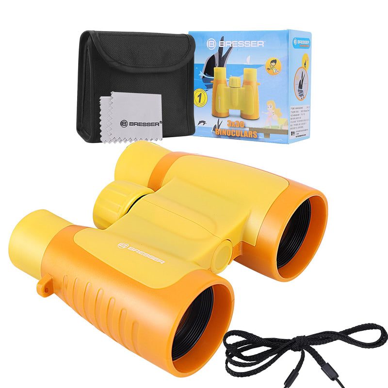 Binoculars for Kids 3x30 High Resolution, Kids Binoculars Gifts for 3+ Years Boys Girls, Compact Shockproof Kids Binoculars for Bird Watching, Hiking, Camping, Travel, Outdoor Games(Yellow) Yellow