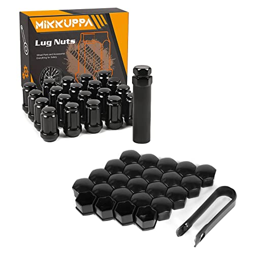 MIKKUPPA M12x1.5 Lug Nuts & 17mm Hex Lug Nut Covers - Replacement for Replacement for 1994-2013 Chevy Impala, 1998-2022 Honda Accord/CRV/Civic, 2003-2008 Honda Pilot Aftermarket Wheel