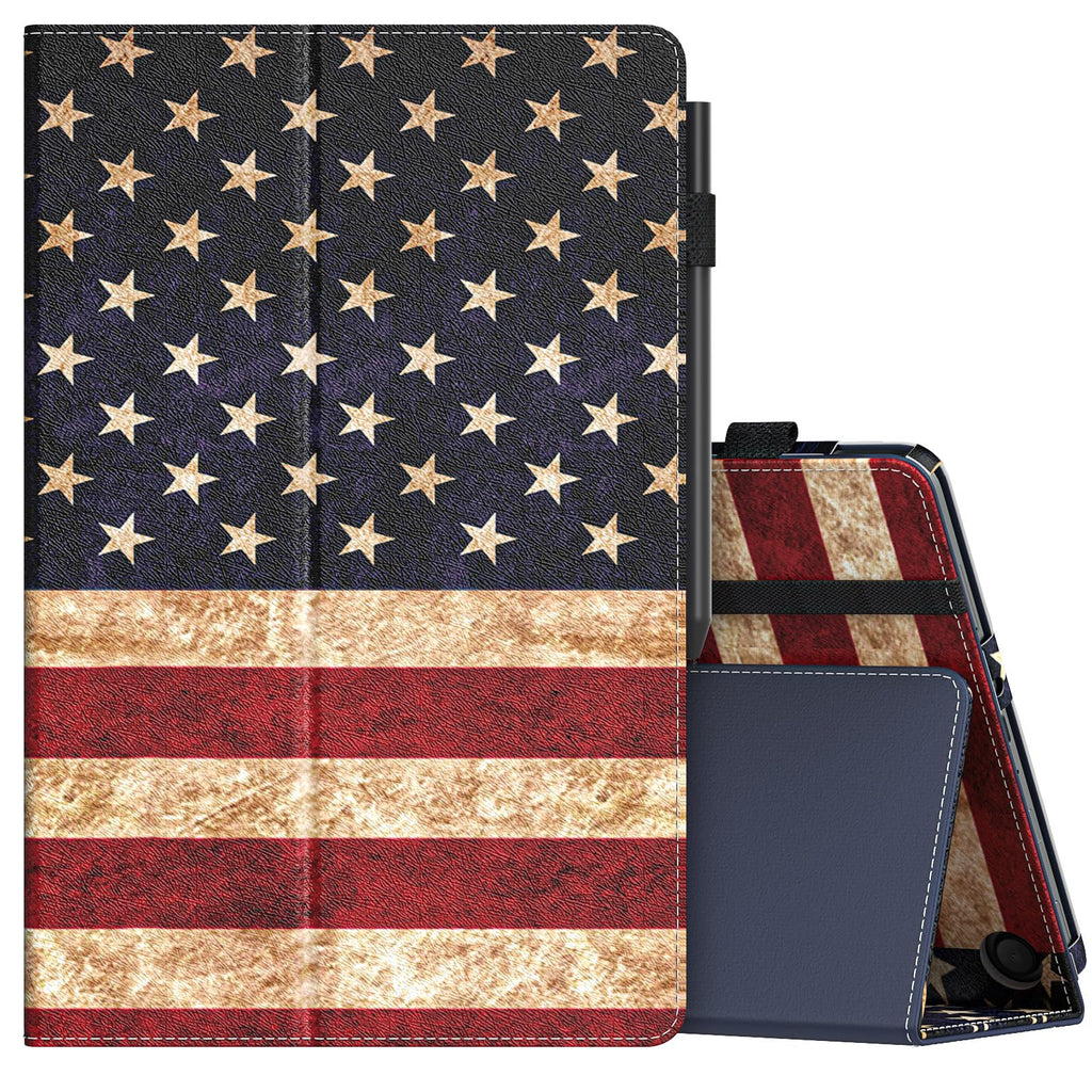 MoKo for Amazon Kindle Fire Max 11 Case (13th Generation, 2023 Release) 11" - Slim Folding Stand Cover Case for Fire 11 Tablet with Auto Wake/Sleep, American Flag