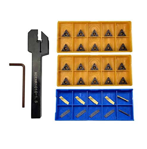 3/8" MGEHR Lathe Grooving Cut-Off Tool Holder with MGMN150 Grooving Inserts TCMT21.51 TCMT110204 Carbide Turning Inserts