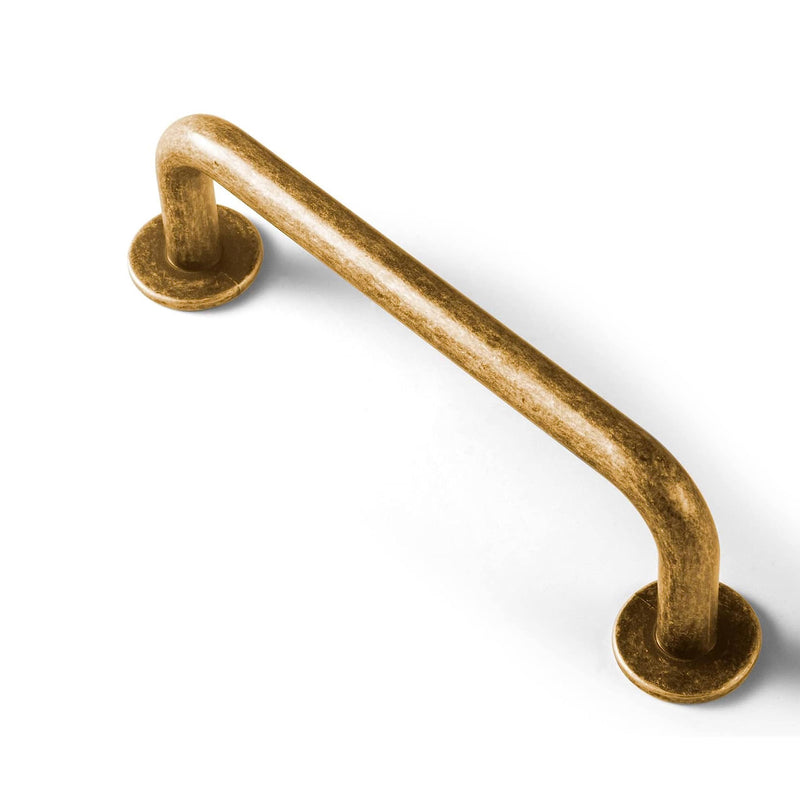 Goo-Ki 6 Pack Antique Brass Cabinet Pulls Drawer Handles, 3" c-c Vintage Bronze Retro Brass Bar Pull Handle Solid Zinc Alloy Kitchen Hardware for Cupboard 3''(76mm) Hole Center