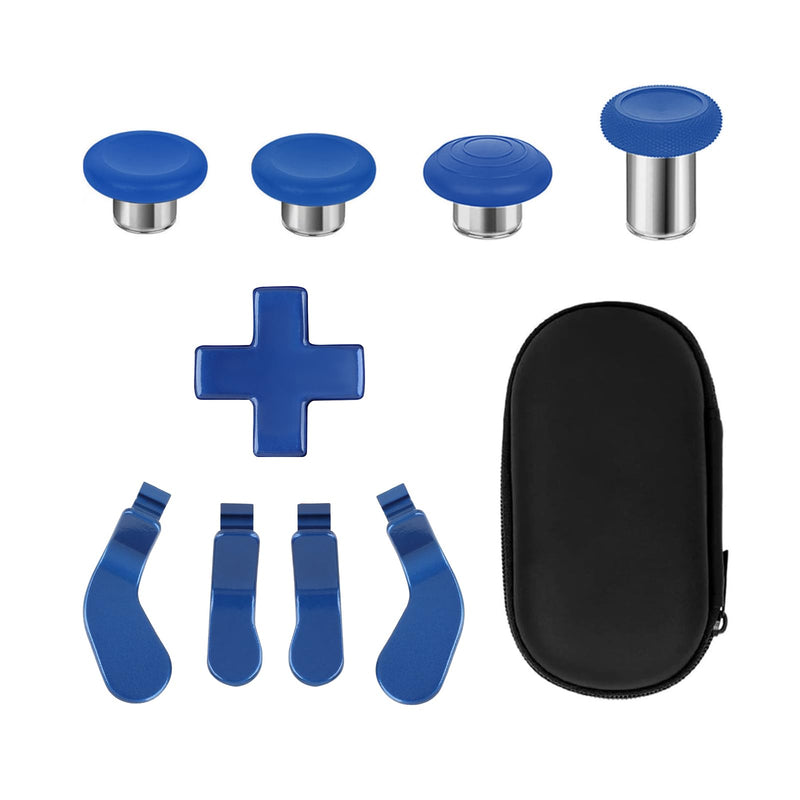 Elite Series 2 Paddles Accessories, Metal Thumbsticks Replacement Buttons for Xbox One Elite Series 2 Core, 9 in 1 Component Pack Includes 4 Joysticks, 4 Paddles and 1 Dpad(Blue) blue