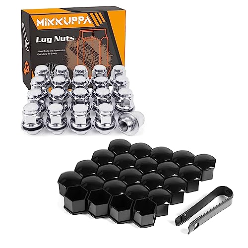 MIKKUPPA M12x1.5 Lug Nuts & 24PCS Lug Nut Covers - Replacement for Toyota Lexus Scion Pontiac Factory Wheels
