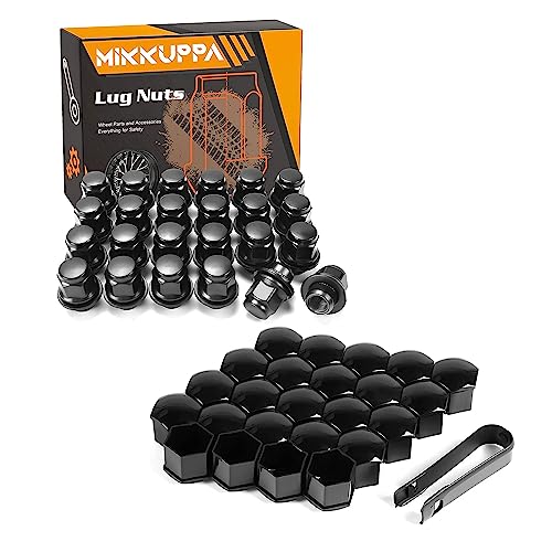 MIKKUPPA M12x1.5 Lug Nuts & 24PCS Lug Nut Covers - Replacement for Toyota Lexus Factory Wheels