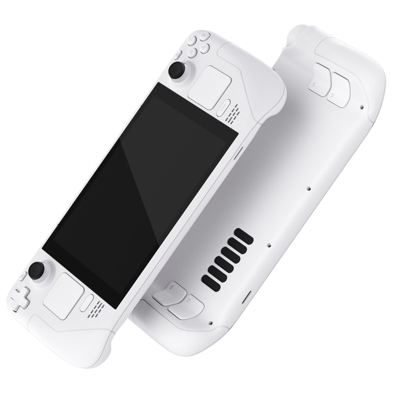 eXtremeRate White Custom Faceplate Back Plate Shell for Steam Deck, Handheld Console Replacement Housing Case, DIY Full Set Shell with Buttons for Steam Deck Console - Console NOT Included