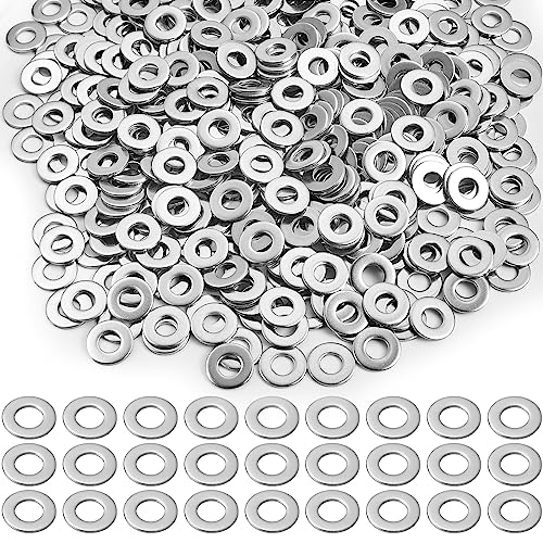Hotop 500 Pcs Stainless Flat Washer 3/8" ID, 7/8" OD Fender Washers 304 Stainless Steel Washers for Factories Repair, Kitchens, Shops, and Outdoor Construction