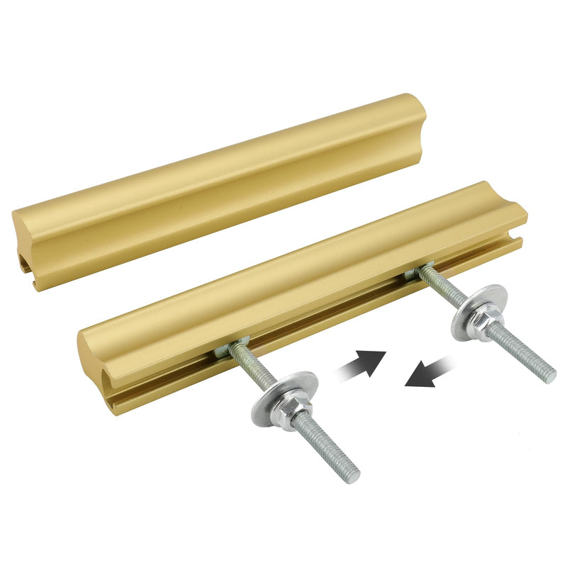 Peaha 10 Pack Adjustable Cabinet Drawer Pulls Overall Length 102mm(4inch) Brushed Brass Drawer Handles Dresser Hardware for Cupboard 1"-4"(25mm-102mm) Matte Gold