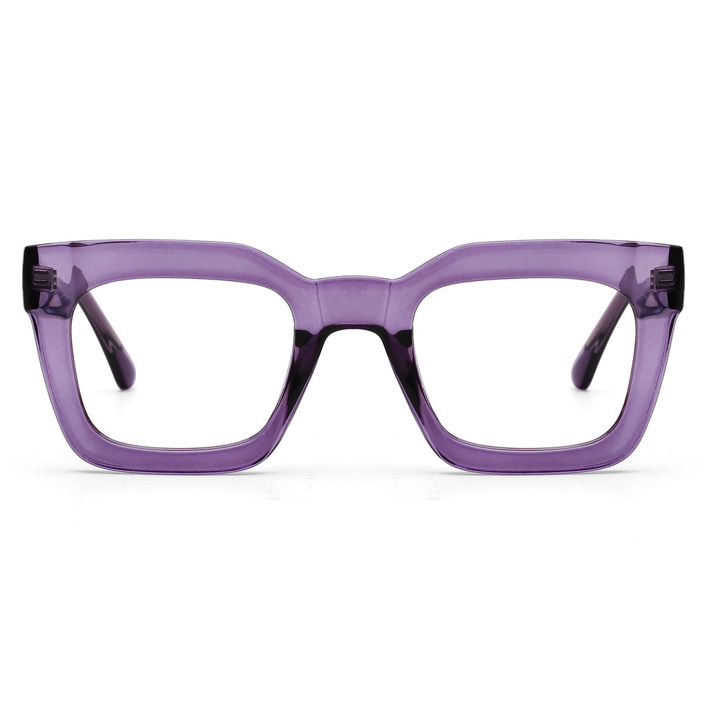 AQWANO Reading Glasses Women Square Computer Readers Stylish Designer Blue Light Block Anti Glare UV Ray Filter Eyeglasses, Purple 2.75 2.75 x