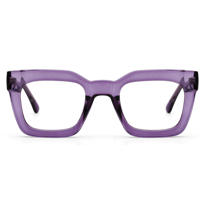 AQWANO Reading Glasses Women Square Computer Readers Stylish Designer Blue Light Block Anti Glare UV Ray Filter Eyeglasses, Purple 2.75 2.75 x