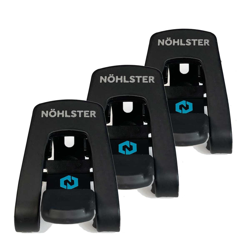 Nöhlster EZ-Draw Locking Tool Clip – Tool Holster Alternative for Cordless Drills & Impact Drivers – No Holster Required | Compatible with Select Milwaukee, DeWalt, Ryobi & Makita Models (3-Pack) 3 Blue Logo