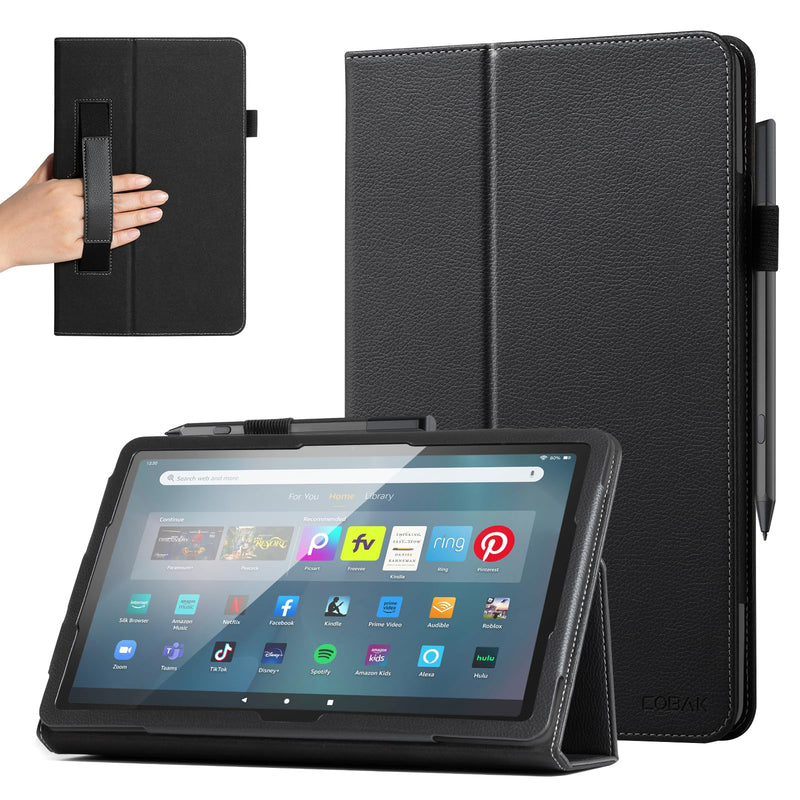 CoBak Case for All-New Amazon Fire Max 11 Tablet (13th Generation, 2023 Release) with Pen Holder - Slim Folding Stand Folio Cover for Fire Max 11 with Auto Wake/Sleep Black