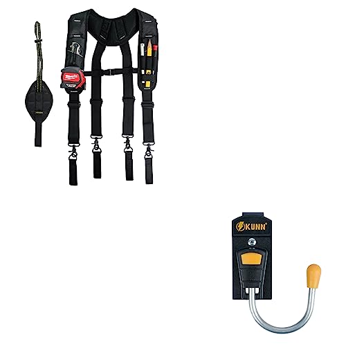 KUNN Tool Belt Suspenders for Men with Magnetic Wristband & Tool Belt Hook