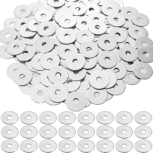 Hotop 400 Pieces Fender Washers 18-8 Stainless Steel, 1/4" X 1" 1/4" X 1"