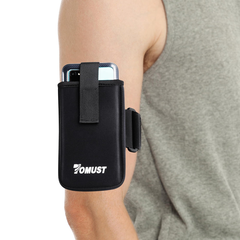 Phone Holder with Three Strap, Lightweight Arm Band with Reflective Logo, Elastic Armband Sleeve with Case Fits iPhone and Android, Use for Running, Hiking, Fitness and Workouts, Women/Men