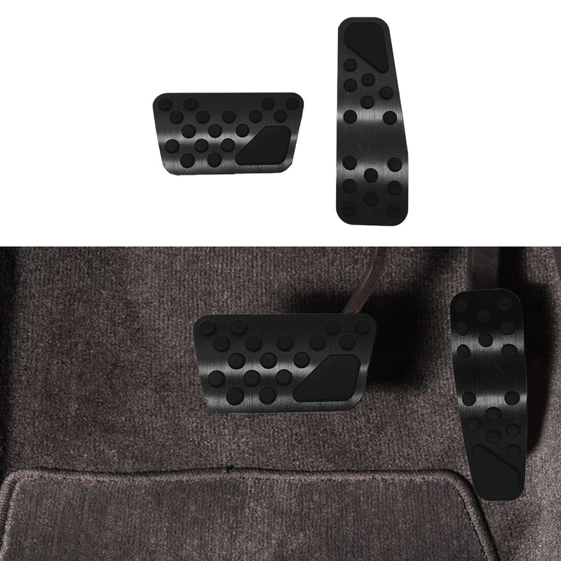 Auto Aluminum Pedal Covers, Auto No Drilling Accelerator Pedal Covers, Anti-Slip Aluminum Brake Gas Pedal Pads, Nonslip Car Pedal Pads for Dodge 2009-2022 Challenger Charger Chrysler 300C (Black) Black