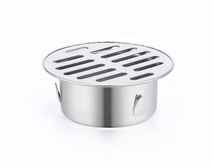 Round Stainless Steel Floor Drain, Metal Steel Drain Grid, Anti-Clogging Shower Drain Filter, DIY Tools for Balcony, Patio, Garden (Ø75mm) Ø75mm