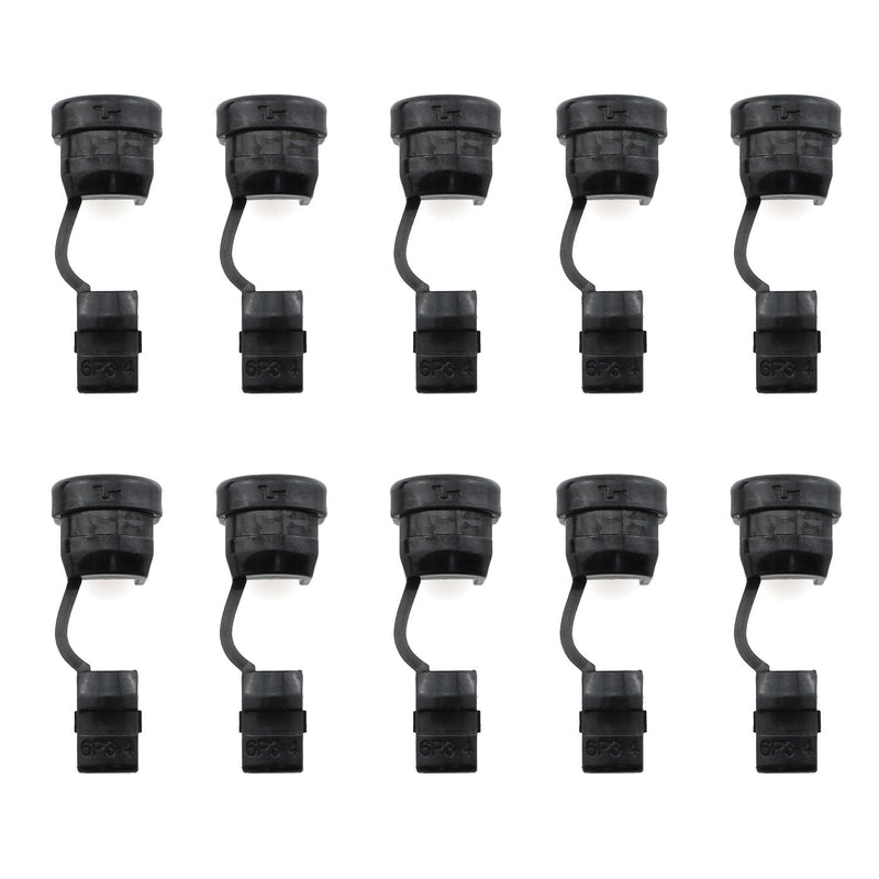 HJGarden 10pcs Wire Cover 6P3-4 Black Round Cable Wire Strain Relief Bush Grommet Strain Relief Bushing Electric Cable Protection Cord Buckle