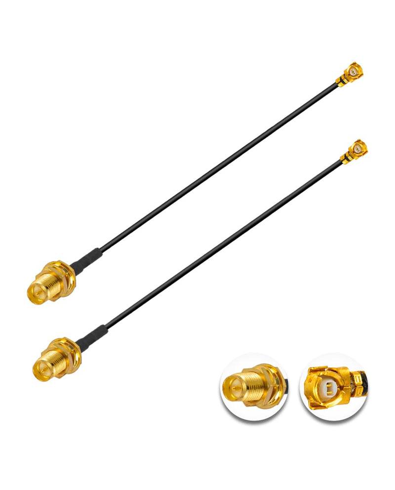 2PCS U.F.L1 to RP-SMA Female Low Loss Coaxial Cable 2" /5CM U.F.L1 1.37mm Coaxial Pigtail Cable for Wireless Routers Mini PCIE Network Cards PCI Wi-Fi WAN Repeater