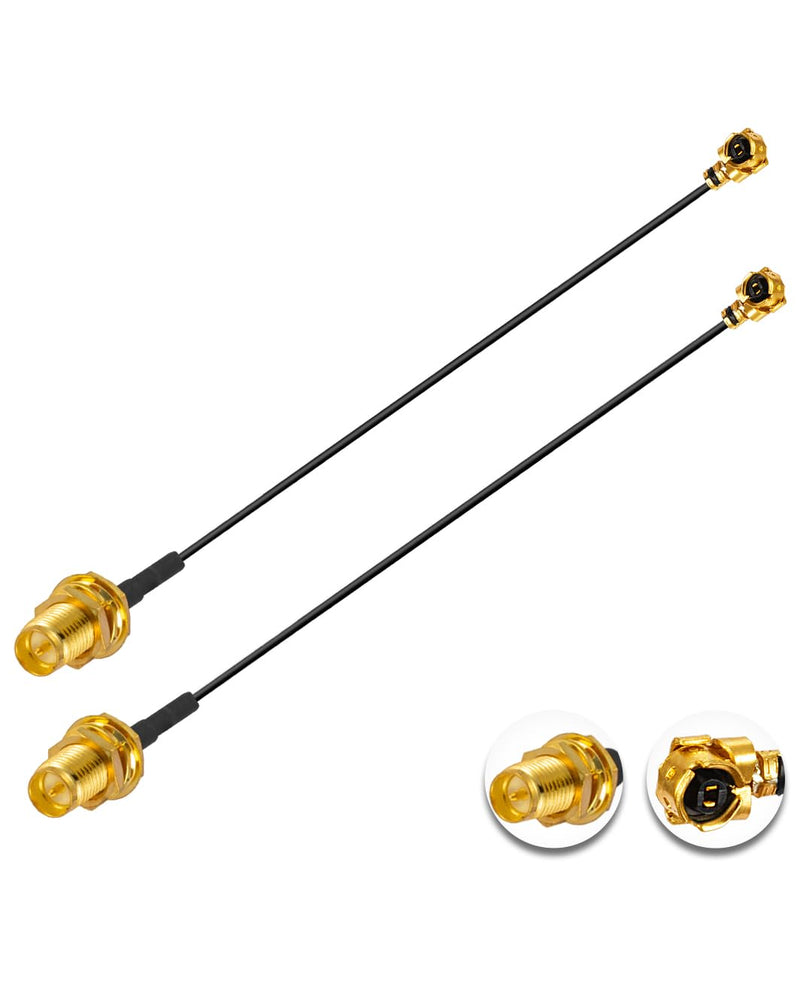 2PCS U.F.L1 to RP-SMA Female Low Loss Coaxial Cable 10" /25CM U.F.L1 1.13mm Mini-Coaxial Pigtail Cable for Wireless Routers Mini PCIE Network Cards PCI Wi-Fi WAN Repeater