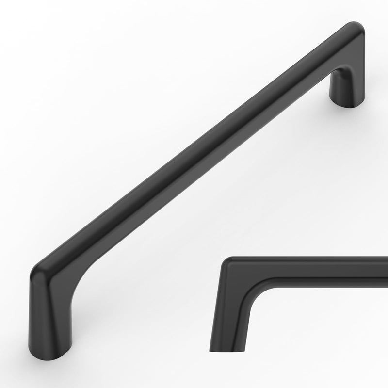 Amerdeco 10 Pack Matte Black Cabinet Pulls 5 Inch(128MM) Hole Centers Kitchen Cabinet Handles Hardware Kitchen Handles for Cabinets Cupboard Handles Drawer Pulls ZH0041 5"/128MM Hole Center