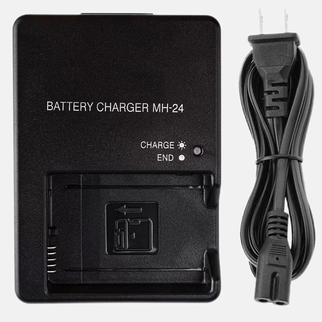 MH 24 Quick Battery Charger for Nikon: EN-EL14 EN-EL14A EN-EL14+ Battery Charger D3100 D3200 D3300 D3400 D3500 D5100 D5200 D5300 D5500 D5600 P7000 P7100 P7700 P7800 with Camera Power Supply Cord